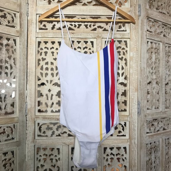 NWT Onia Gabriella One Piece Striped Bathing Suit L - Picture 3 of 7